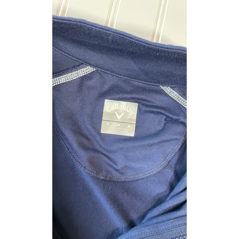 Callaway Mens Weather Series Hydrofuge Quarter-Zip Pullover Blue Medium